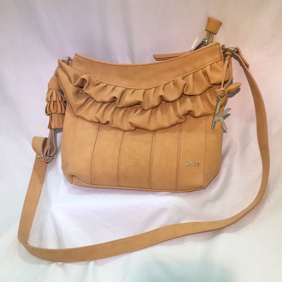 Kensie Handbags - Kenzie Purse Tan Ruffle